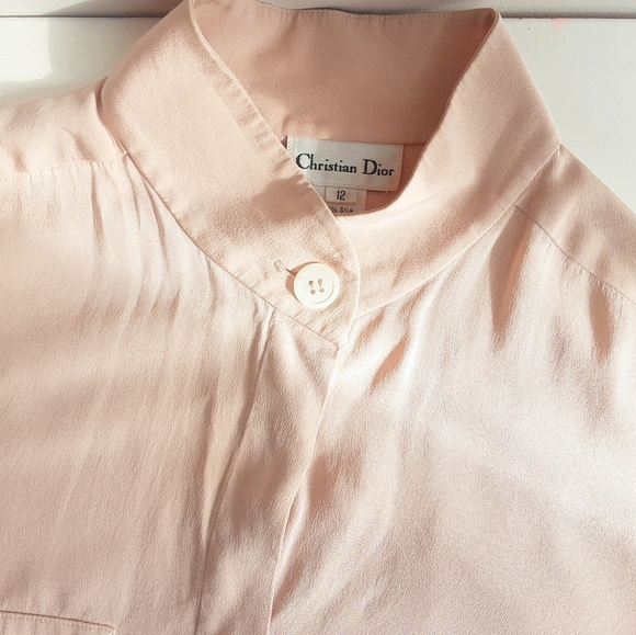Christian Dior Vintage Silk Long Sleeve Shirt 12 - Picture 6 of 6